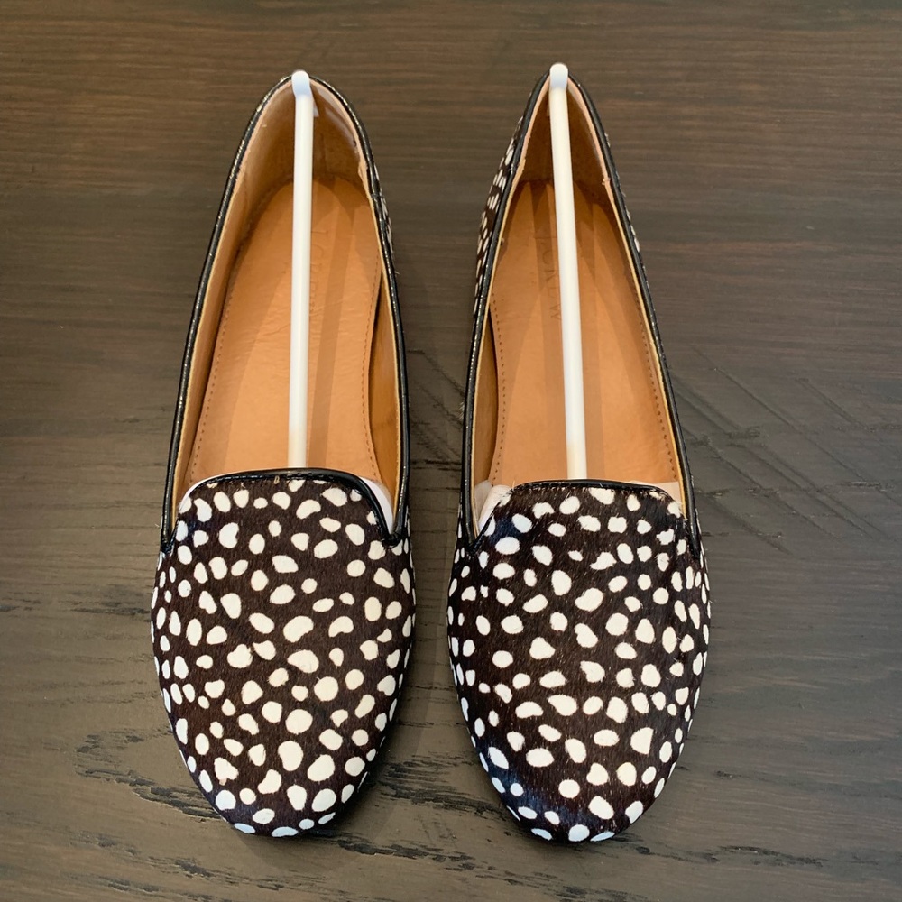 J Crew Leopard Calf Hair loafers
